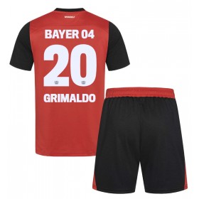 Bayer Leverkusen Alejandro Grimaldo #20 Hjemme skjorte til barn 2024-25 Kortermet (+ korte bukser)